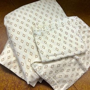 White with Tan Diamonds Sheet and Pillowcase Set